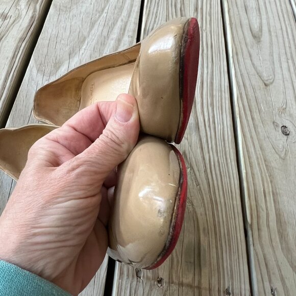 Christian Louboutin stiletto high heels nude tan beige patent leather 39 - Picture 5 of 12